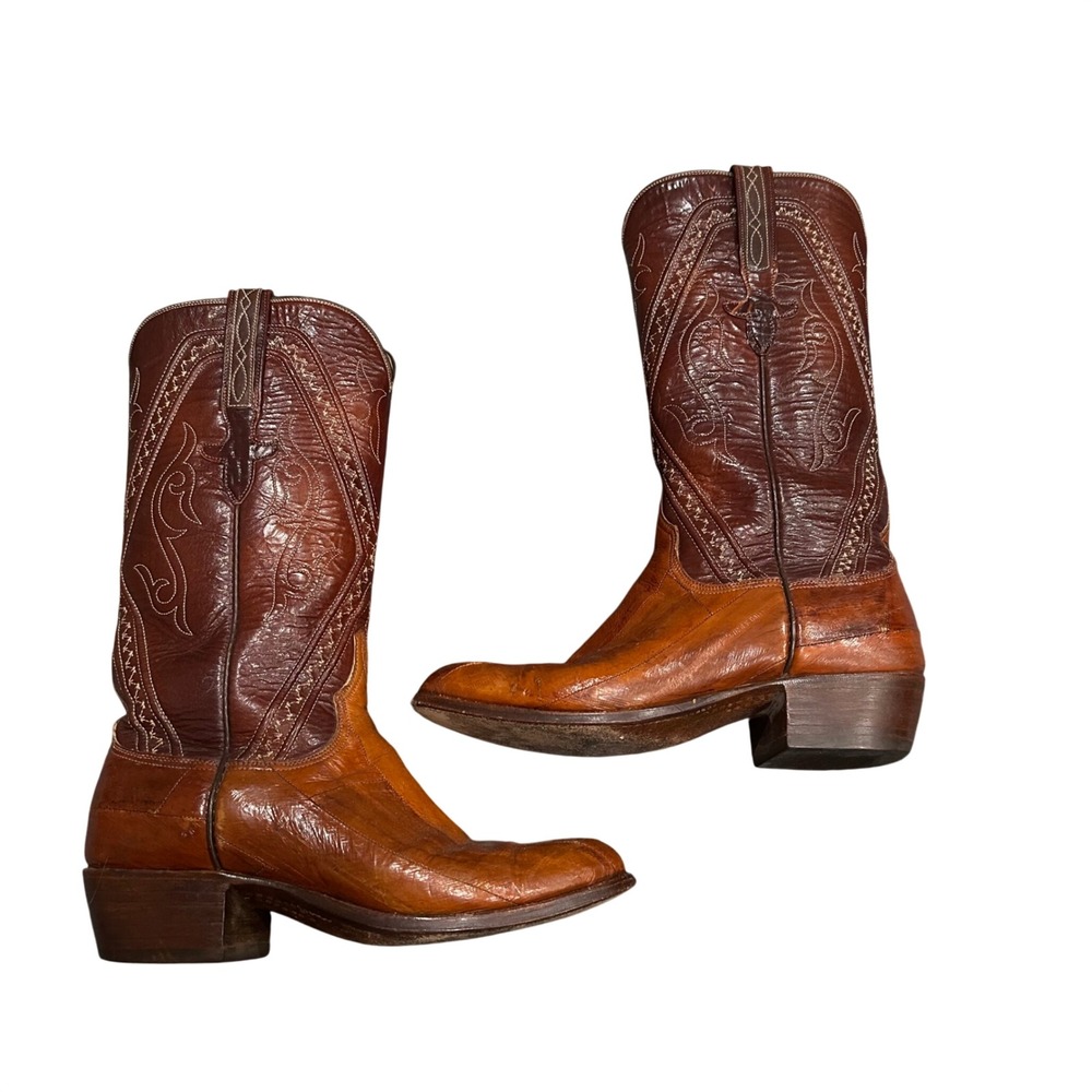 Lucchese San Antonio Vintagev Eel  Western Cowboy Boots Leather Womens 6.5 C